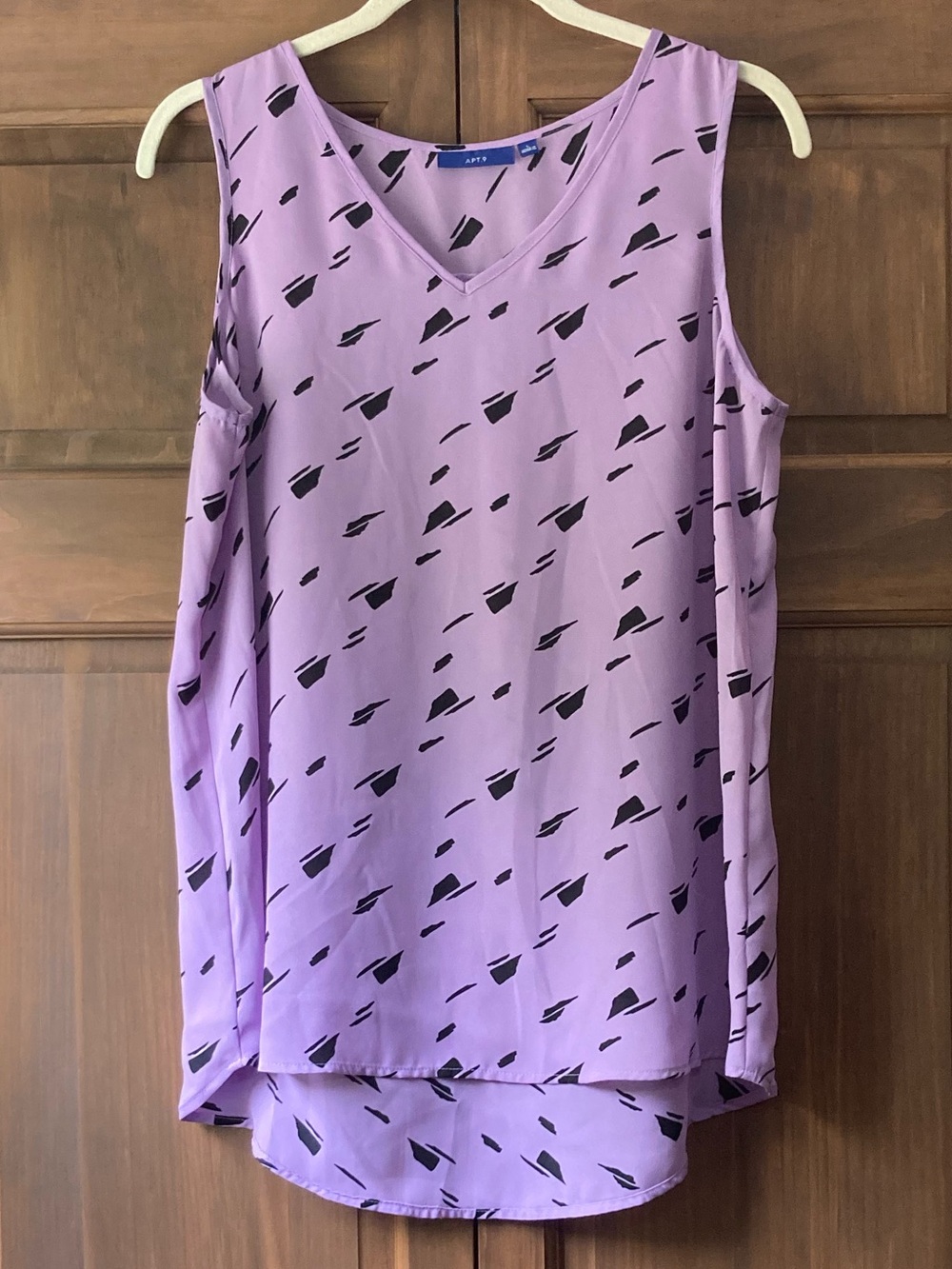 Apt. 9 Light Purple & Black Sleeveless Top Large